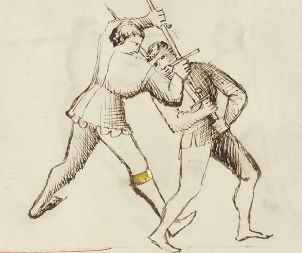 Ближний бой, переросший в борьбу. "Цветок войны", 1410.