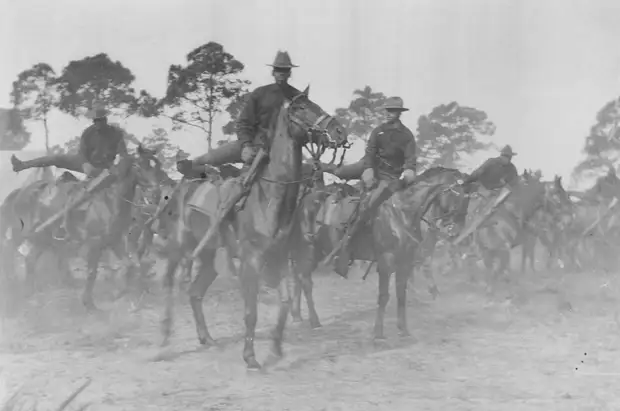 Buffalo Soldiers on horseback