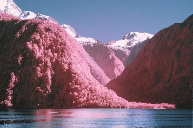 Пейзажи Новой Зеландии на инфракрасных снимках