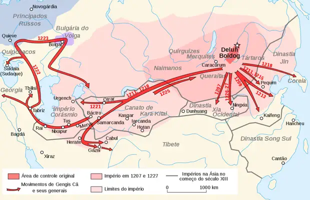 Когда и как территория Казахстана был захвачена монголами?