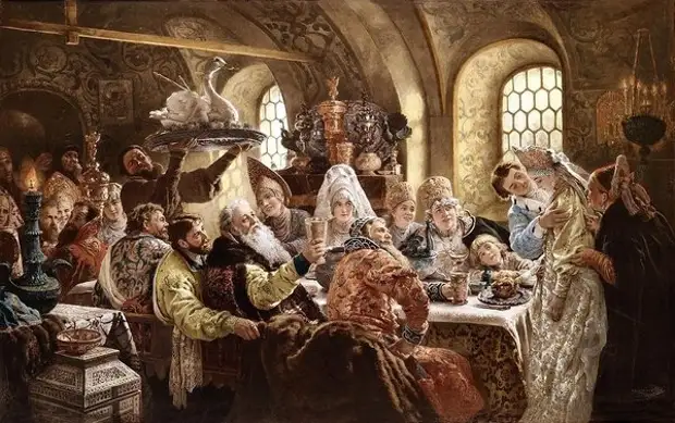 Боярский свадебный пир в XVII веке, 1883