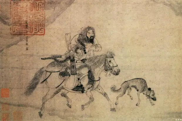 Монголы на китайской картине времени династии Цзинь (1115-1234 гг.).