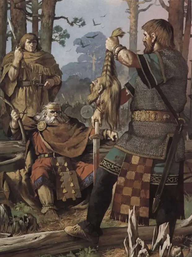 Ирландский вождь Брайан Бору с головой викинга (XI в.н.э.)