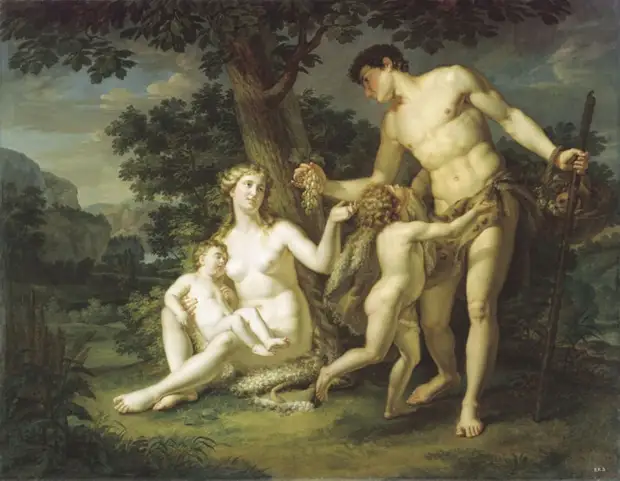 Андрей Иванов - Адам и Ева с детьми под деревом 