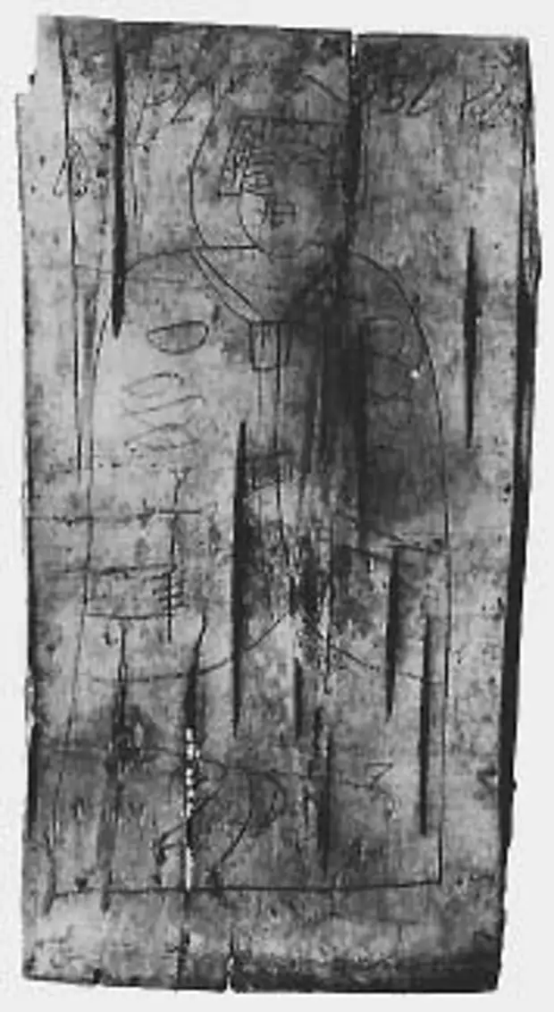 Изображение святой Варвары на бересте. 1029 год