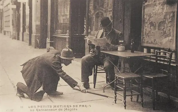 20. Собиратель окурков. Париж, 1900-е. исторические фотографии, история, фото