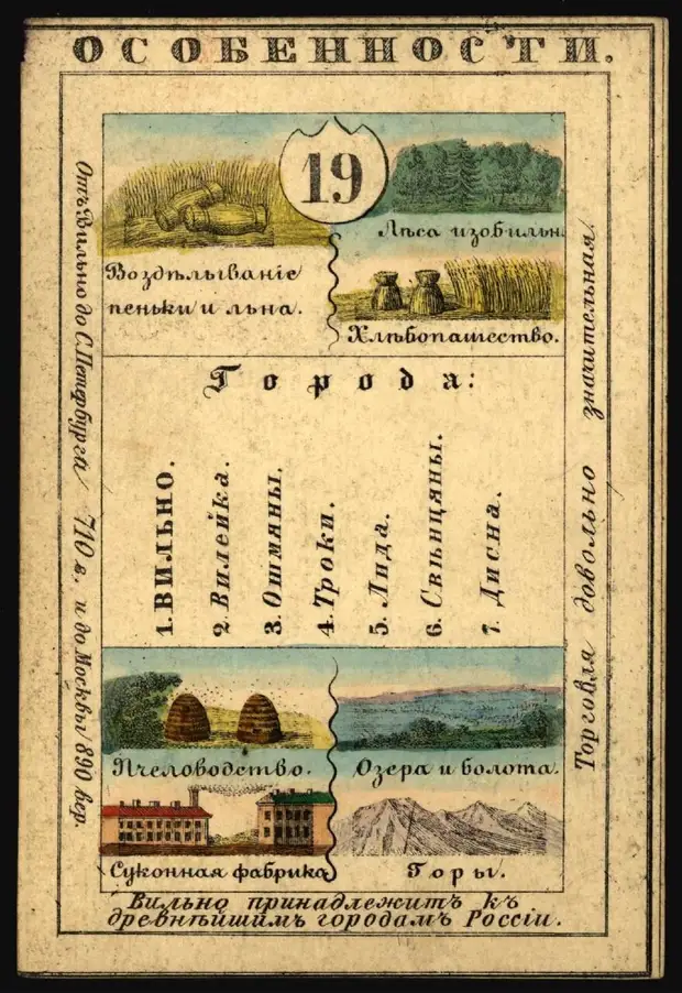 Губернии Российской империи 1856. Сувенирный набор открыток