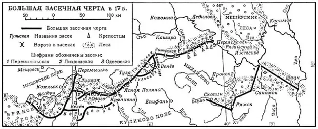 Засечные линии и крепости XVI-XVIII вв