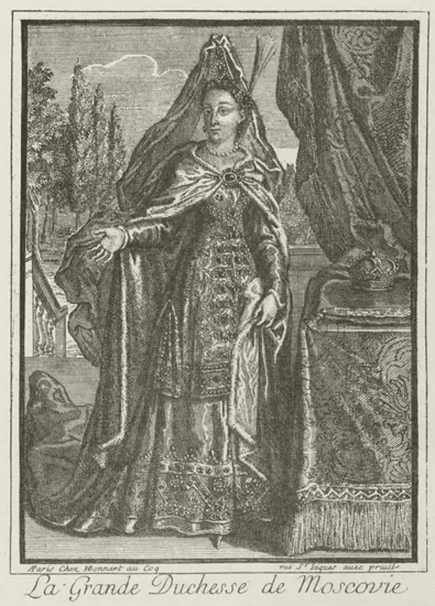 Софья Алексеевна (гравюра, Боннар,1685) | Софья Алексеевна | Русская портретная галерея