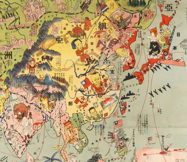 Курилы японские и вокруг ходит могучий японский флот. Монголия входит в состав Китая.