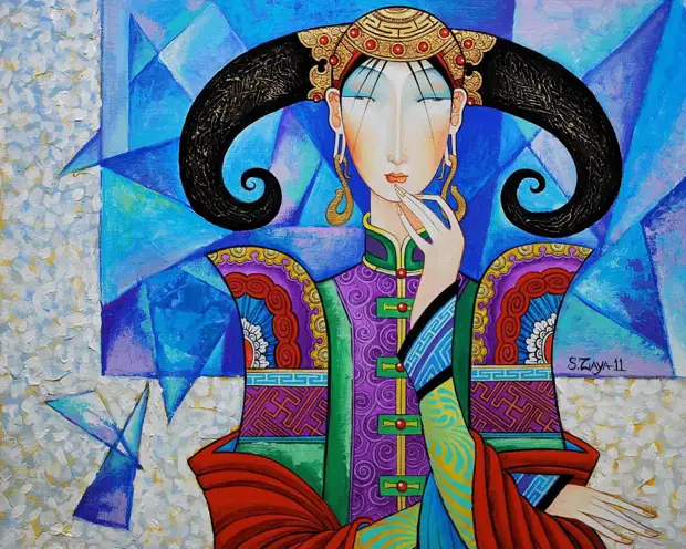 Необычные картины монгольского художника Самбу Заясаихана