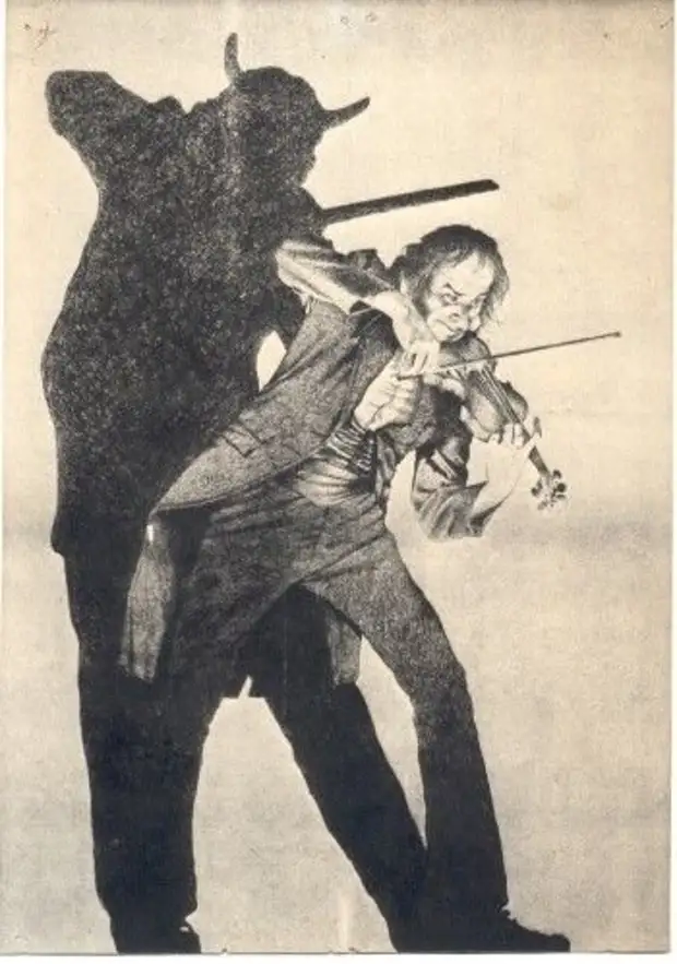 Карикатура на Паганини