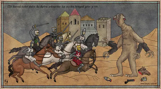 Монстры Мифов Ктулху в Средневековье на картинах австрийского художника Роберта Альтбауэра