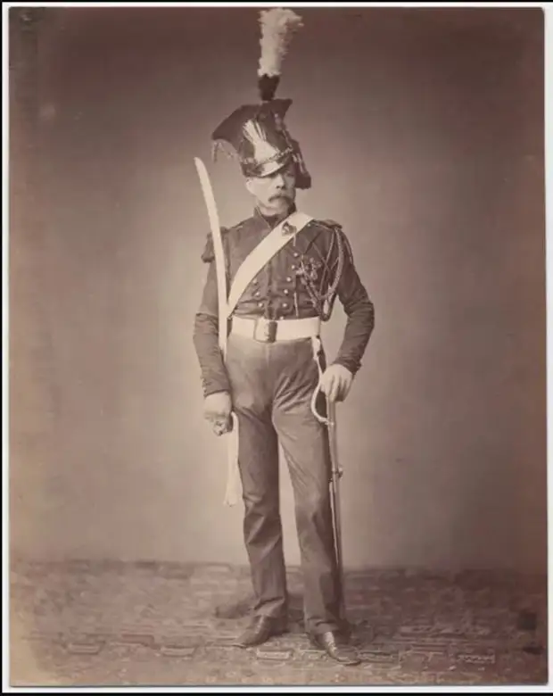 Месье Верлин, копейщик второго полка 1815г. Фото: Brown University Library. 