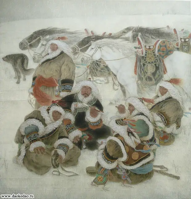 Синие монголы с коричневыми лицами