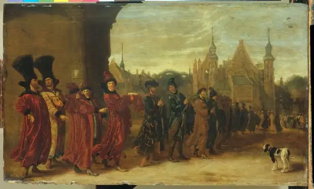 Сибранд ван Беестэ «Приезд посольства царя Московии на заседание представителей Штатов в Гааге, 4 ноября 1631»