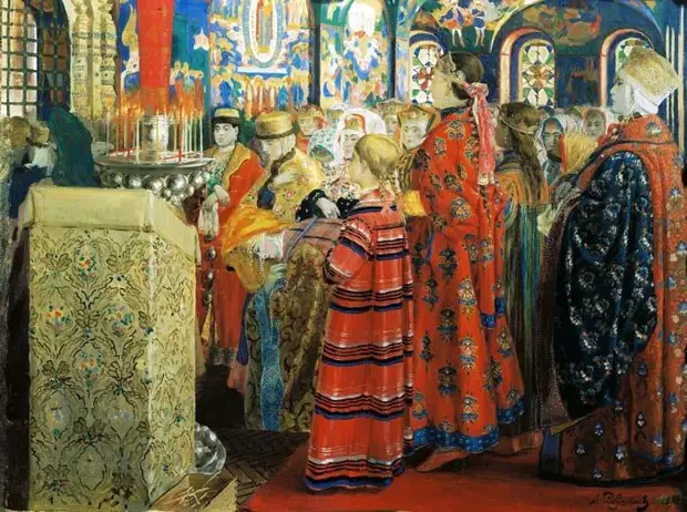 Андрей Рябушкин, Русские женщины в церкви, 1899 год