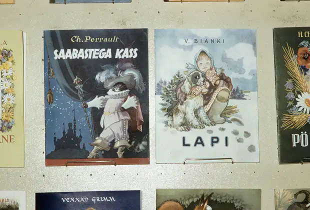 Russia, display of children's books. Estonian books for children, Esthonia