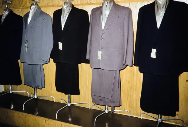 Russia, suits for sale at store in Moscow