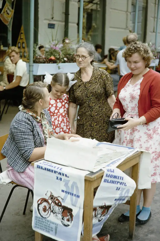 Russia, women purchasing lottery tickets in Khabarovsk