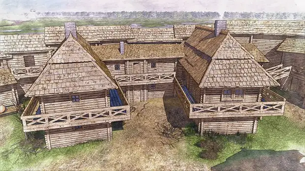 Реконструкция средневекового деревянного городище Выжвы, Волынская область.