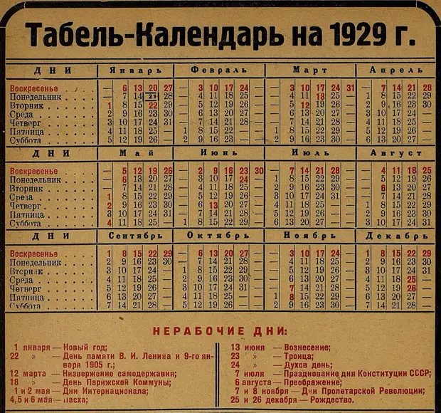 Любопытные календари из 1920-х