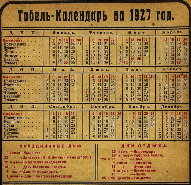 Любопытные календари из 1920-х