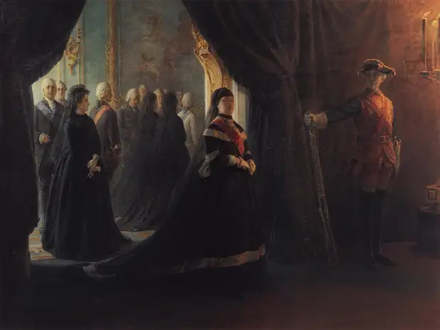 «Екатерина II у гроба императрицы Елизаветы»: неразгаданная тайна полотна Николая Ге, которое не показывают посетителям Третьяковки