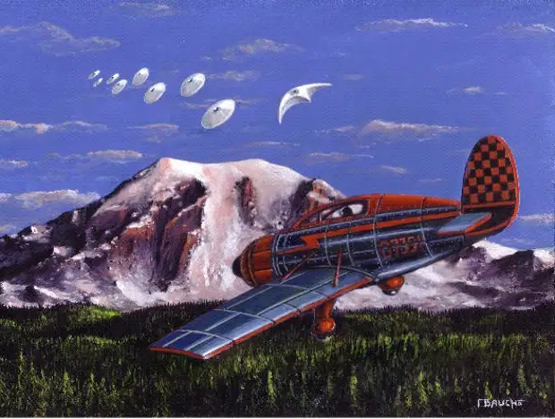 Встреча Кеннета Арнольда с дисками над Каскадными горами, 1947 год. Первое каноничное наблюдение НЛО