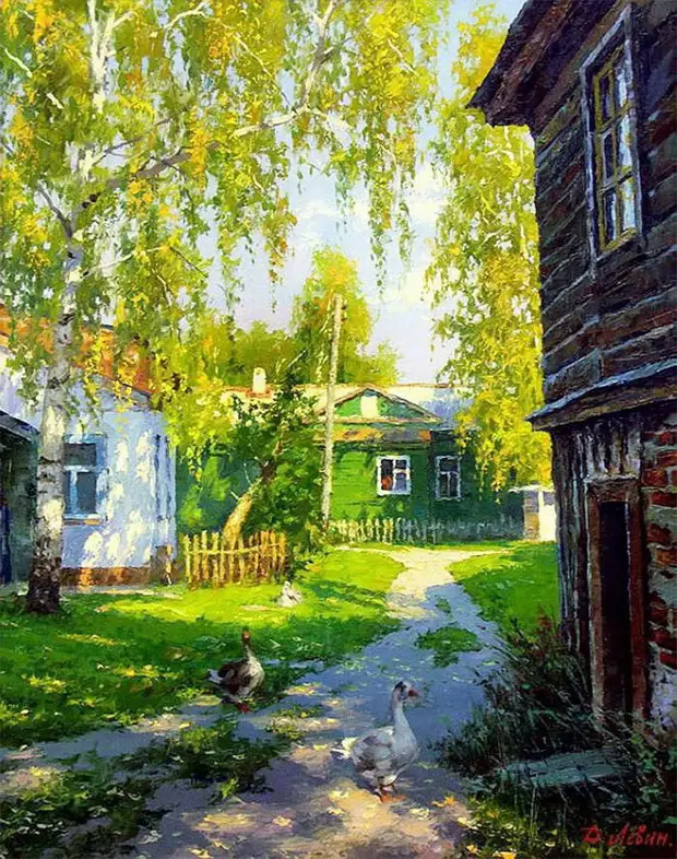 Красота русской деревни на картинах Дмитрия Лёвина.