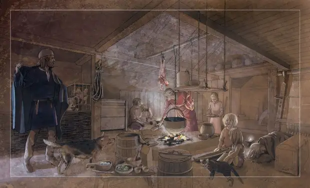 Иллюстрации быта викингов.
