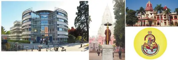 Слева: факультет богословия, Кембридж. Справа: Бенаресский индуистский университет