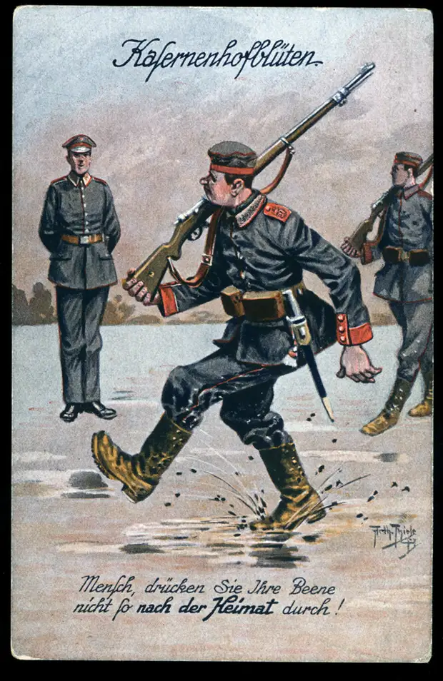 Германские военные юмористические открытки начала 20 века