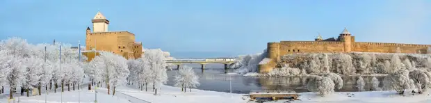 Одна из самых красивых границ в мире. Мост Дружбы соединяющий Эстонию и Россию.