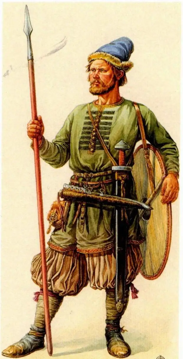 Древнерусский воин второй половины X века.