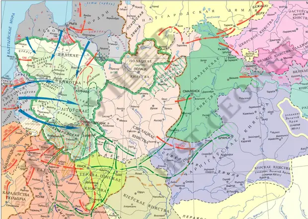 Захваты западнорусских земель литовскими князьями в XIIIв.