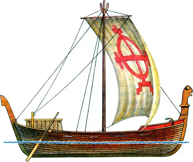 Северные соперники: скандинавский шнеккер и новгородское судно.