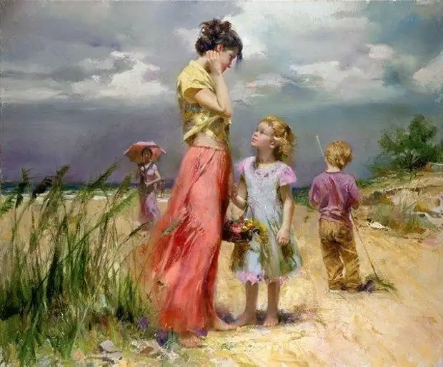 Образы матери и ребенка в картинах Pino Daeni