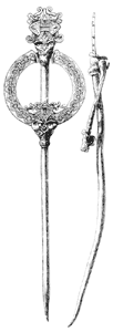 Кольцевидная фибула с длиной иглой,  орнаментированая в стиле Борре