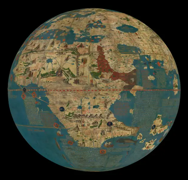 Земное яблоко Мартина Бехэйма, 1492.