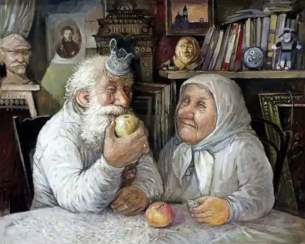 Счастливые бабушки и дедушки: 8 душевных картин русского художника