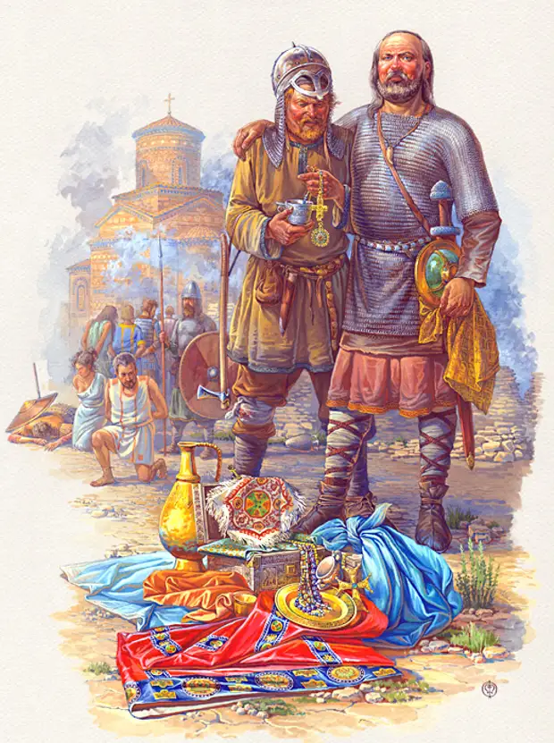 Воины дружины Святослава в Болгарии,вторая половина X века.
