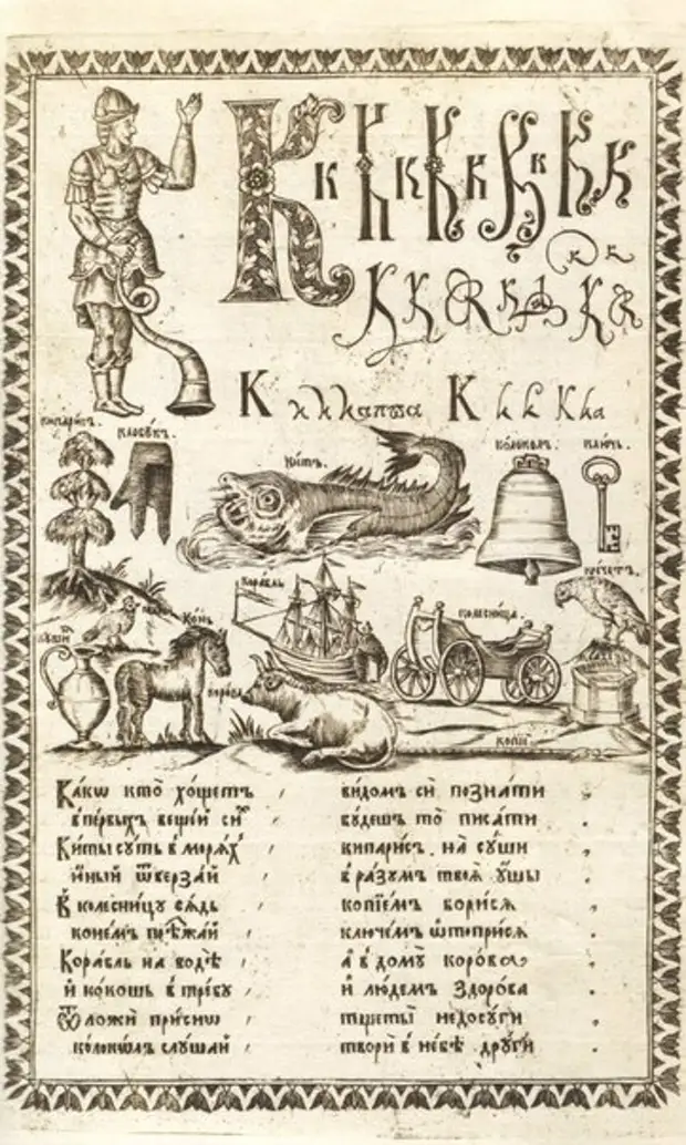 Букварь Кариона Истомина - первая иллюстрированная русская азбука. XVII в.
