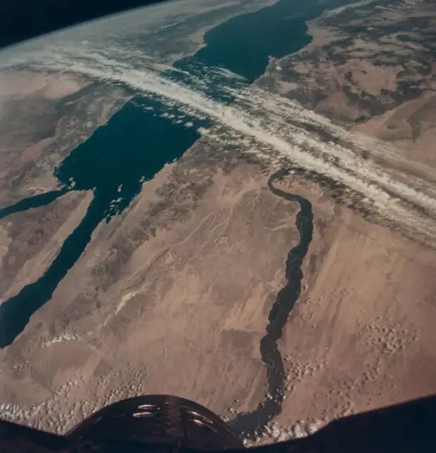 1966, ноябрь.  Египет и Синай из космоса. Джемини-12