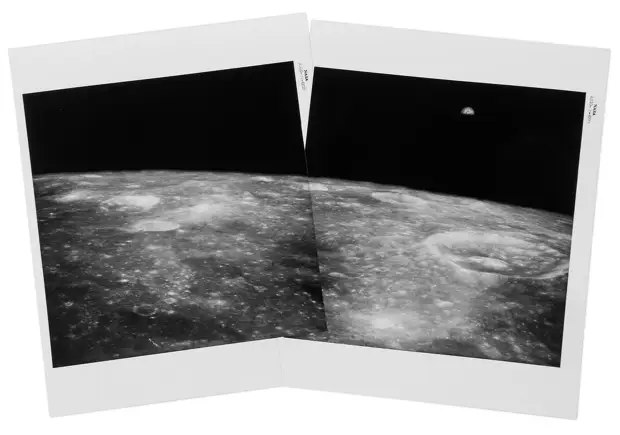 1969. май. Панорама Земли поднимающейся над лунным горизонтом