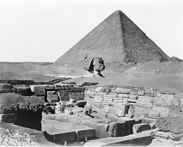 Гиза. Пирамида Хеопса, Сфинкс и Храм Хафра. 1860-1870-е
