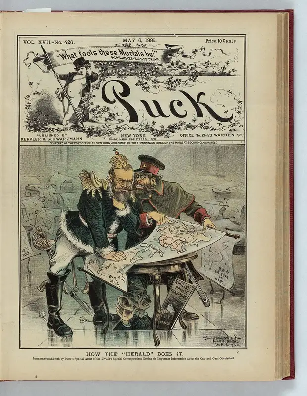Карикатуры на Николая II и Россию в американском сатирическом журнале Puck.