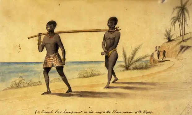Процесс конвоирования рабов (Западная Африка, начало 1858 год)