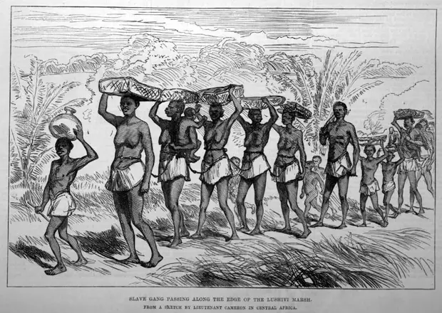 Колонна движущихся рабов (Центральная Африка, 1874 год)