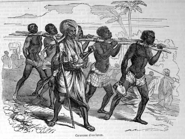 Конвоирование плененных рабов (Восточная Африка, Верхний Нил, 1840-е годы)